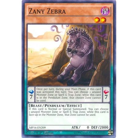 Image for Zany Zebra (MP16-EN209) (MP16) - YuGiOh