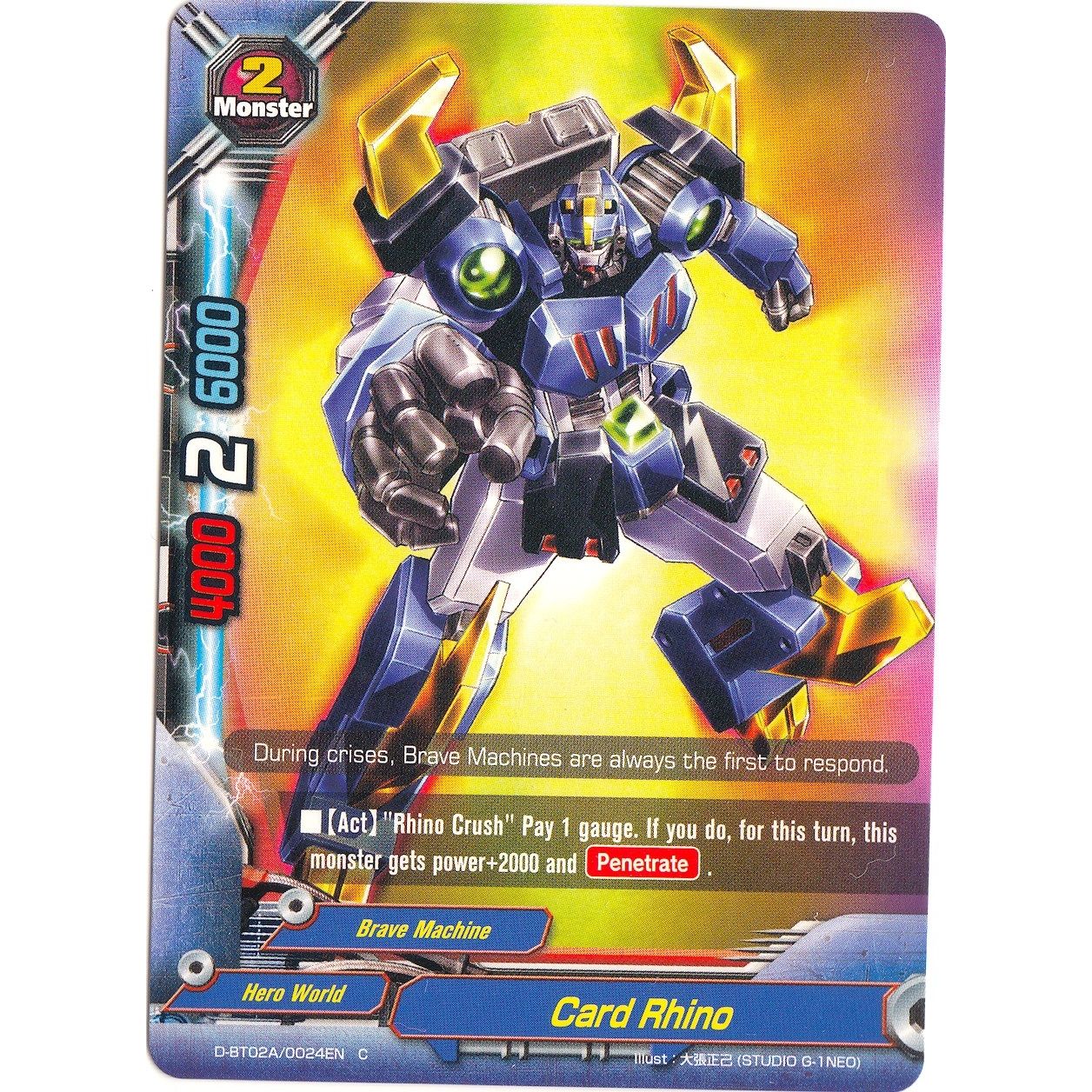 Image for Card Rhino (D-BT02A/0024EN) (D-BT02A) - Future Card BuddyFight