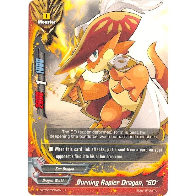 Image for Burning Rapier Dragon "SD" (D-BT03/0054EN) (D-BT03) - Future Card BuddyFight