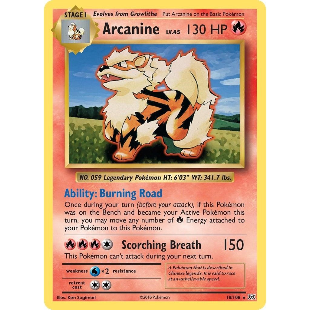 Image for Arcanine (18/108) (EVO) - Pokemon