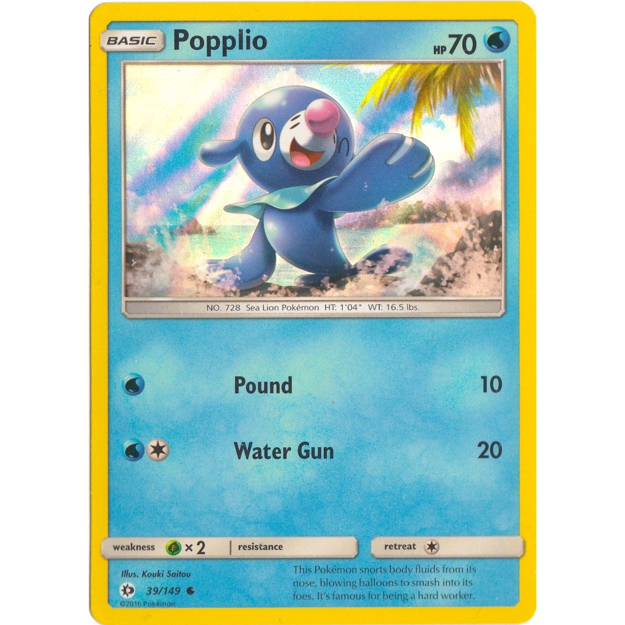 Image for Popplio - 39/149 (Water Web Holo) (039/149) (MCAP) - Pokemon