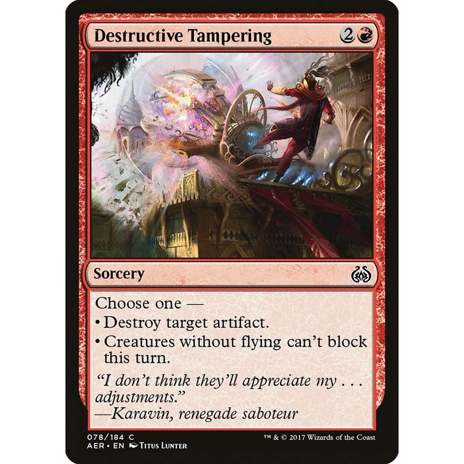 Image for Destructive Tampering (78) (AER) - Magic: The Gathering