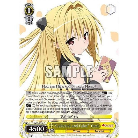 Image for "Collected and Calm" Yami (TL/W37-E018 C) (TL/W37) - Weiss Schwarz