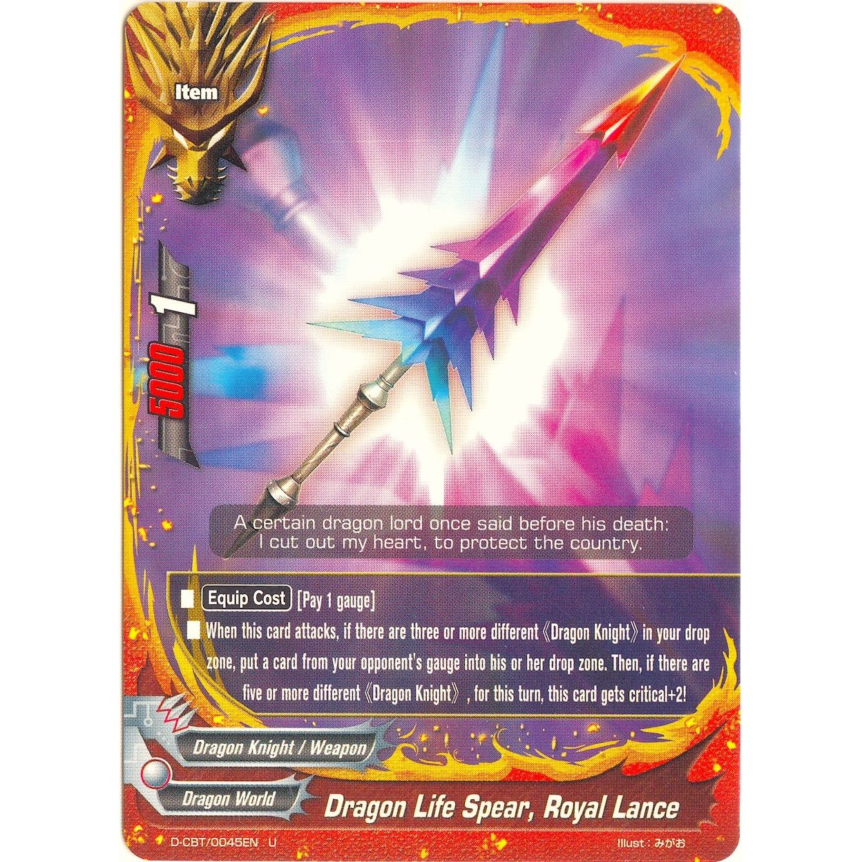 Image for Dragon Life Spear, Royal Lance (D-CBT/0045EN) (D-CBT) - Future Card BuddyFight