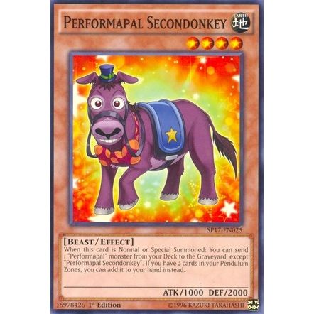 Image for Performapal Secondonkey (Starfoil) (SP17-EN025) (SP17) - YuGiOh