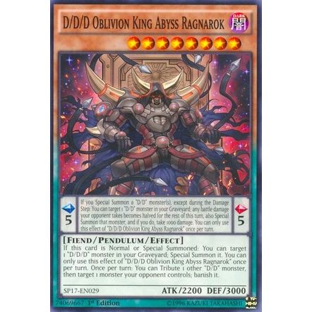 Image for D/D/D Oblivion King Abyss Ragnarok (SP17-EN029) (SP17) - YuGiOh