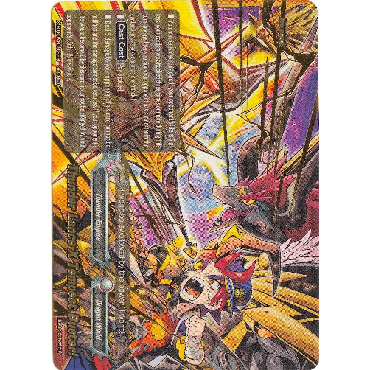 Image for Thunder Lance X Tempest Buster! (Secret) (X-BT01/0118EN) (X-BT01) - Future Card BuddyFight