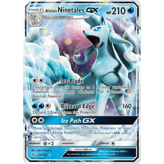 Image for Alolan Ninetales GX (22/145) (SM02) - Pokemon