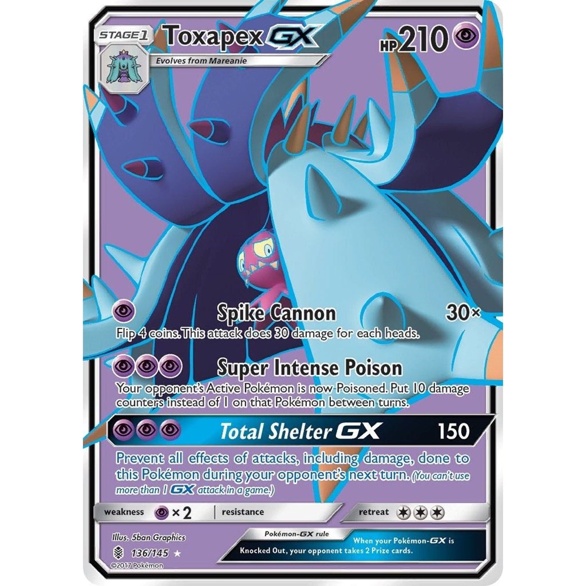 Image for Toxapex GX (Full Art) (136/145) (SM02) - Pokemon
