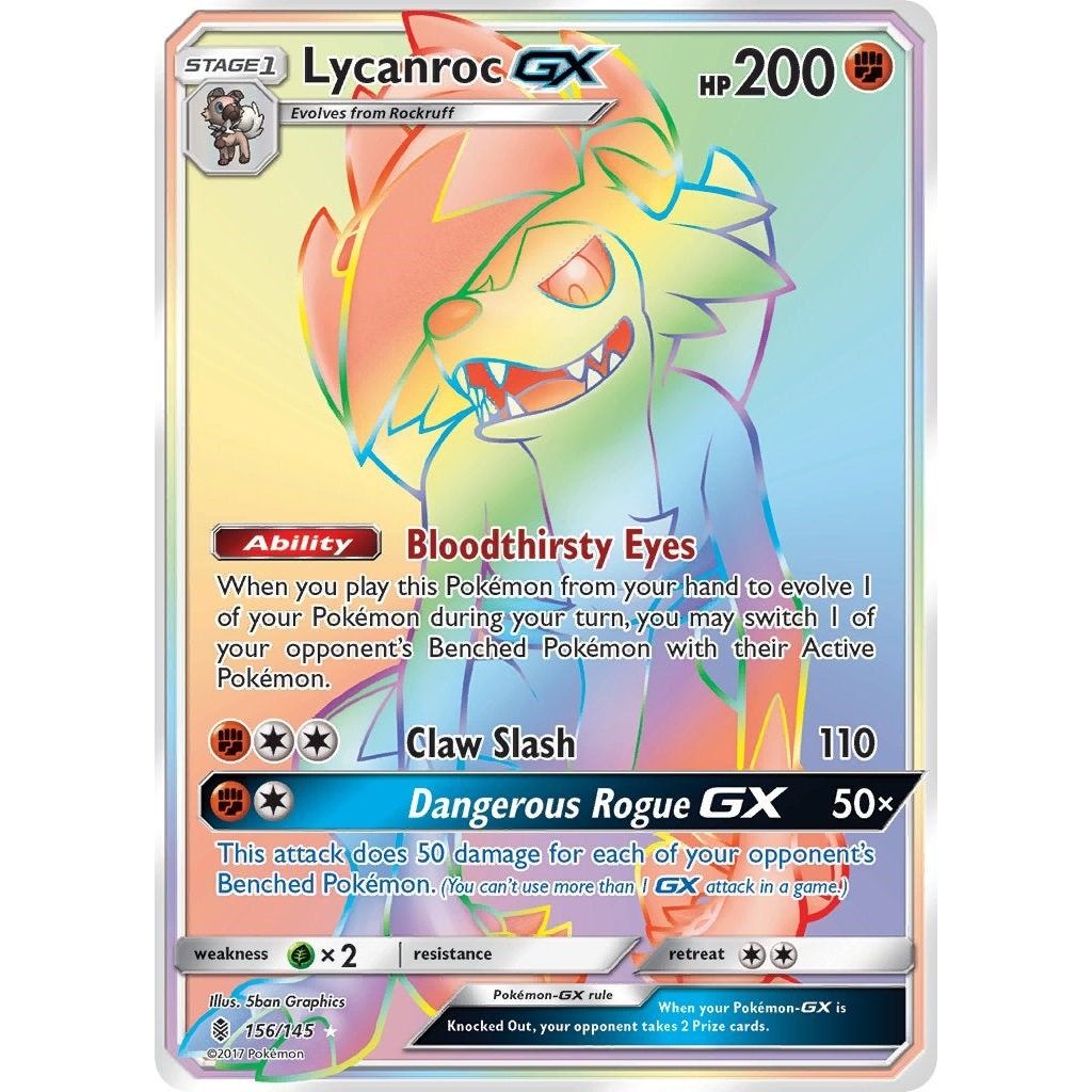 Image for Lycanroc GX (Secret) (156/145) (SM02) - Pokemon