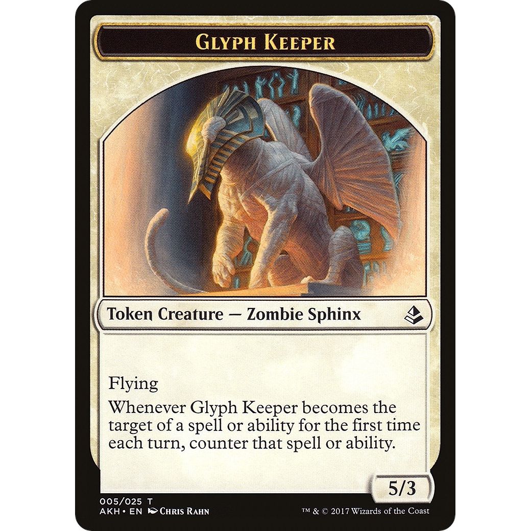 Image for Glyph Keeper // Warrior Double-Sided Token (5 // 17) (AKH) - Magic: The Gathering