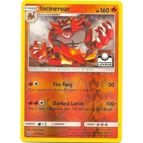 Image for Incineroar - 26/149 (Pokemon League) (026/149) (PR) - Pokemon