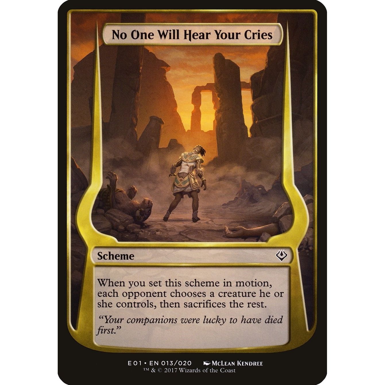 Image for No One Will Hear Your Cries (Archenemy: Nicol Bolas) (13) (OVER) - Magic: The Gathering