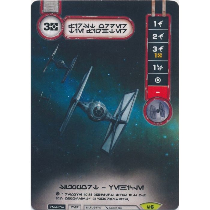 Image for First Order TIE Fighter (Alternate Full Art) (Aurebesh Text) (6) (PRO) - Star Wars: Destiny