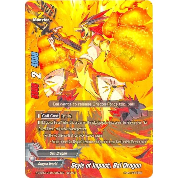 Image for Style of Impact, Bal Dragon (Secret R Foiling) (X-BT01A-CP01/0074EN) (X-BT01A) - Future Card BuddyFight