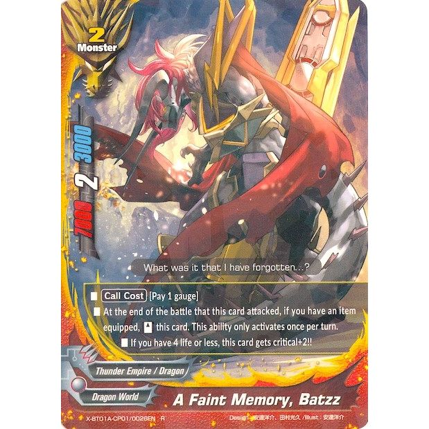 Image for A Faint Memory, Batzz (X-BT01A-CP01/0026EN) (X-BT01A) - Future Card BuddyFight