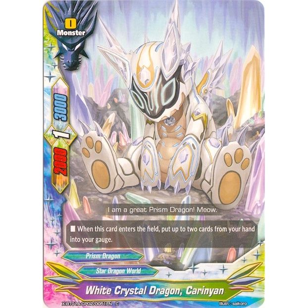 Image for White Crystal Dragon, Carinyan (X-BT01A-CP02/0051EN) (X-BT01A) - Future Card BuddyFight