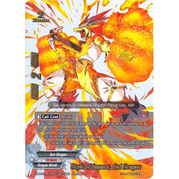 Image for Style of Impact, Bal Dragon (Secret Silver Foil) (X-BT01A-CP01/0074EN) (X-BT01A) - Future Card BuddyFight