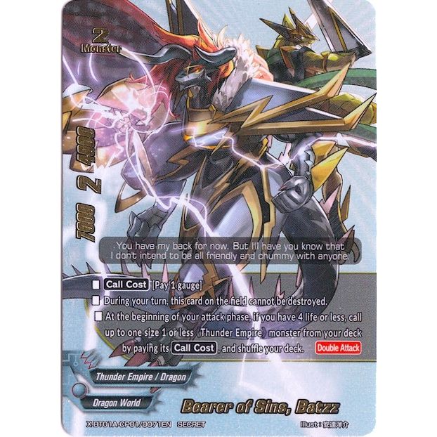 Image for Bearer of Sins, Batzz (Secret Silver Foil) (X-BT01A-CP01/0071EN) (X-BT01A) - Future Card BuddyFight
