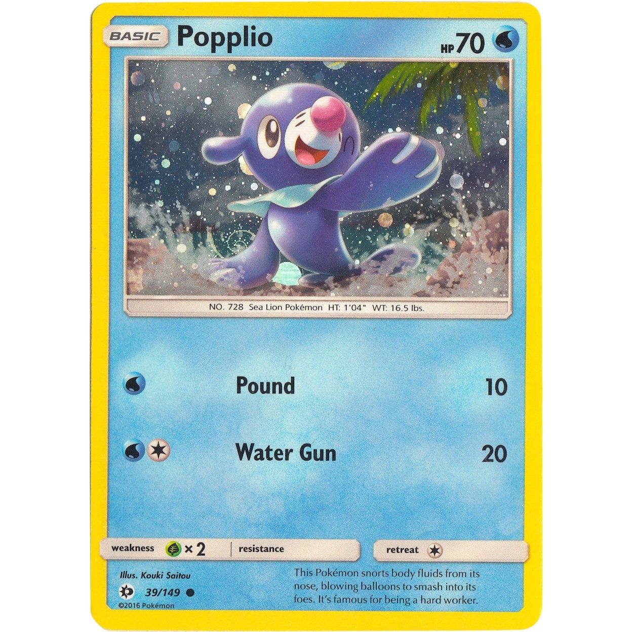 Image for Popplio - 39/149 (Cosmos Holo) (039/149) (MCAP) - Pokemon