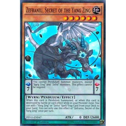 Image for Zefraniu, Secret of the Yang Zing (PEVO-EN047) (PEVO) - YuGiOh
