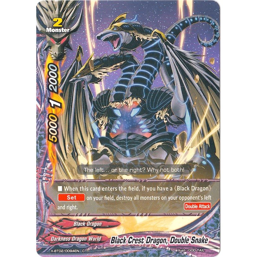 Image for Black Crest Dragon, Double Snake (X-BT02/0094EN) (X-BT02) - Future Card BuddyFight