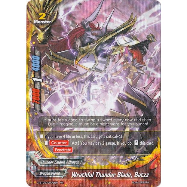 Image for Wrathful Thunder Blade, Batzz (X-BT02/0009EN) (X-BT02) - Future Card BuddyFight