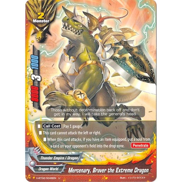 Image for Mercenary, Braver the Extreme Dragon (X-BT02/0046EN) (X-BT02) - Future Card BuddyFight