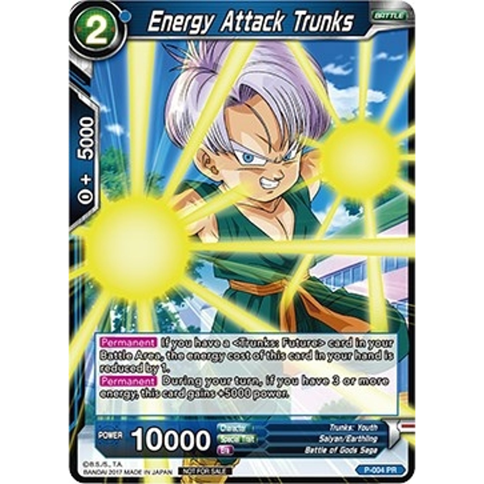 Image for Energy Attack Trunks (Foil Version) (P-004) (PR) - Dragon Ball Super: Masters
