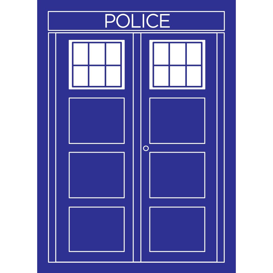 Image for Double Matte Art Sleeve - Police Box Blue Border (50-Pack) - Card Sleeves