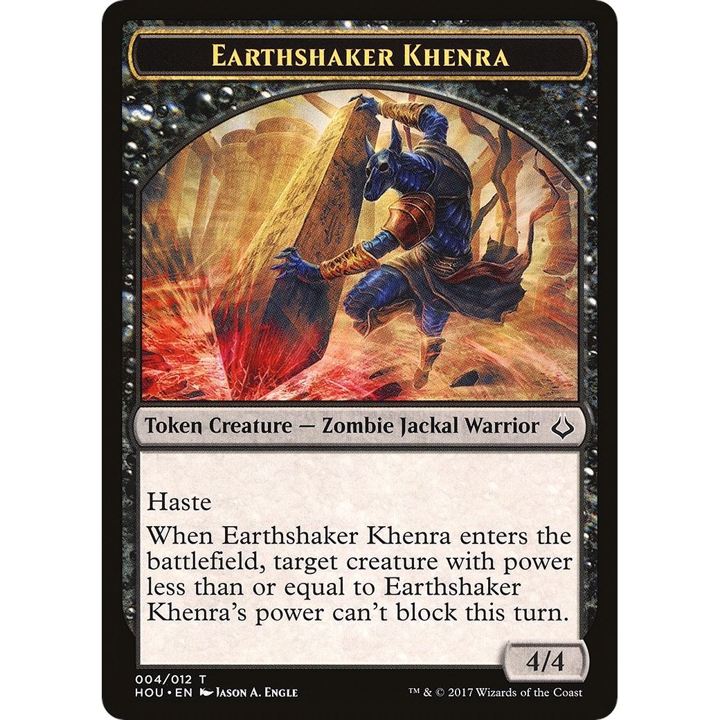 Image for Earthshaker Khenra // Cat Double-Sided Token (4 // 16) (HOU) - Magic: The Gathering