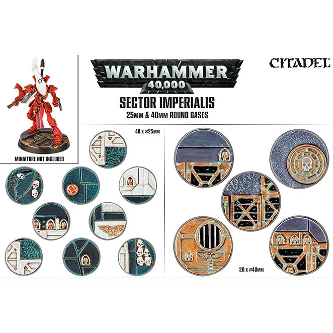 Image for Warhammer: 40K - Sector Imperialis: 25 & 40Mm Round Bases - Warhammer Box Sets