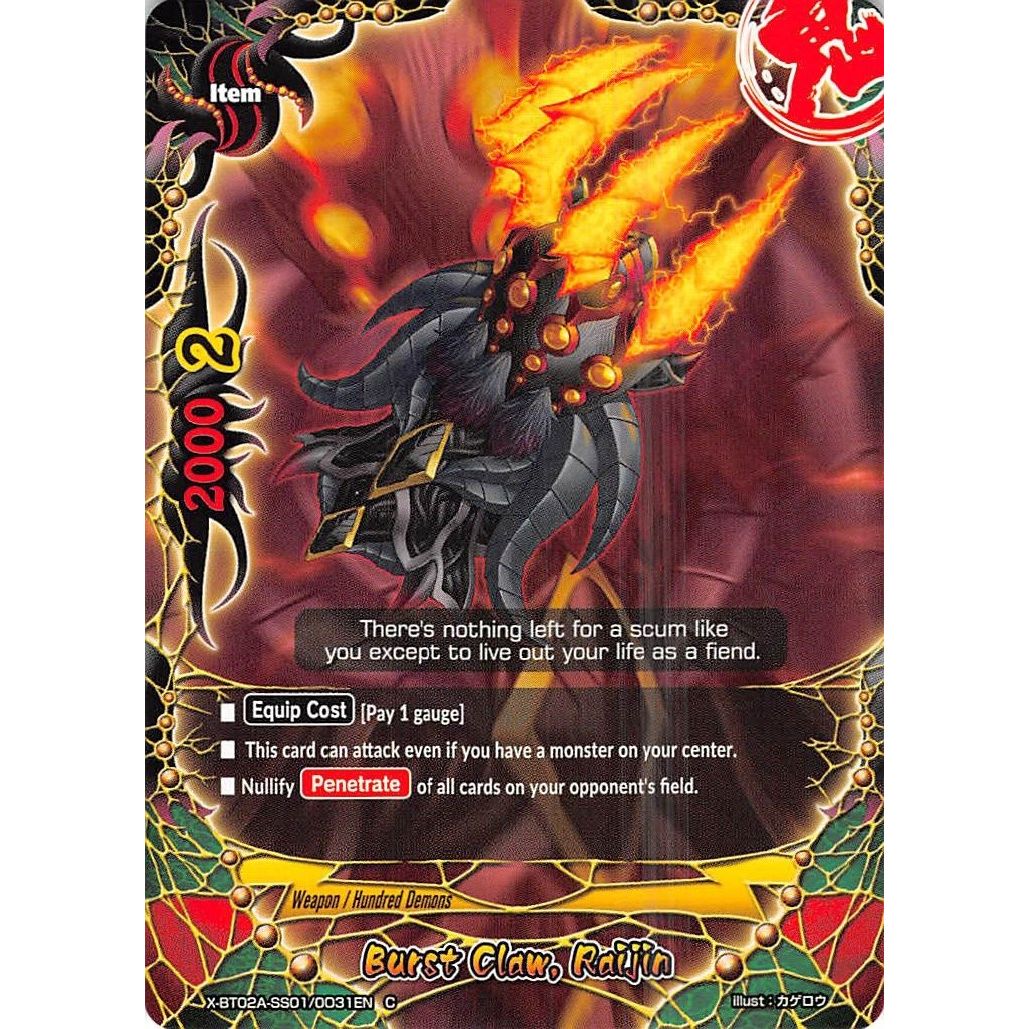 Image for Burst Claw, Raijin (X-BT02A-SS01/0031EN) (X-BT02A) - Future Card BuddyFight