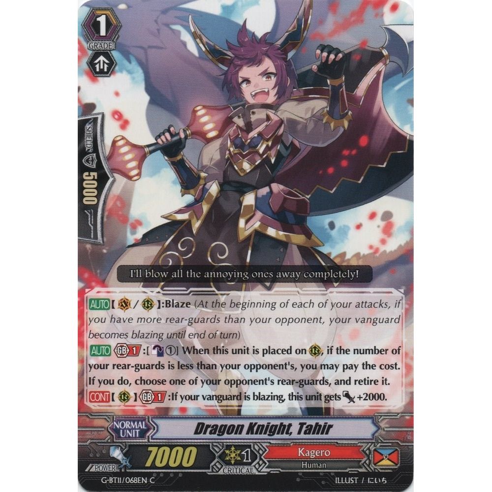 Image for Dragon Knight, Tahir (G-BT11/068EN) (G-BT11) - Cardfight Vanguard