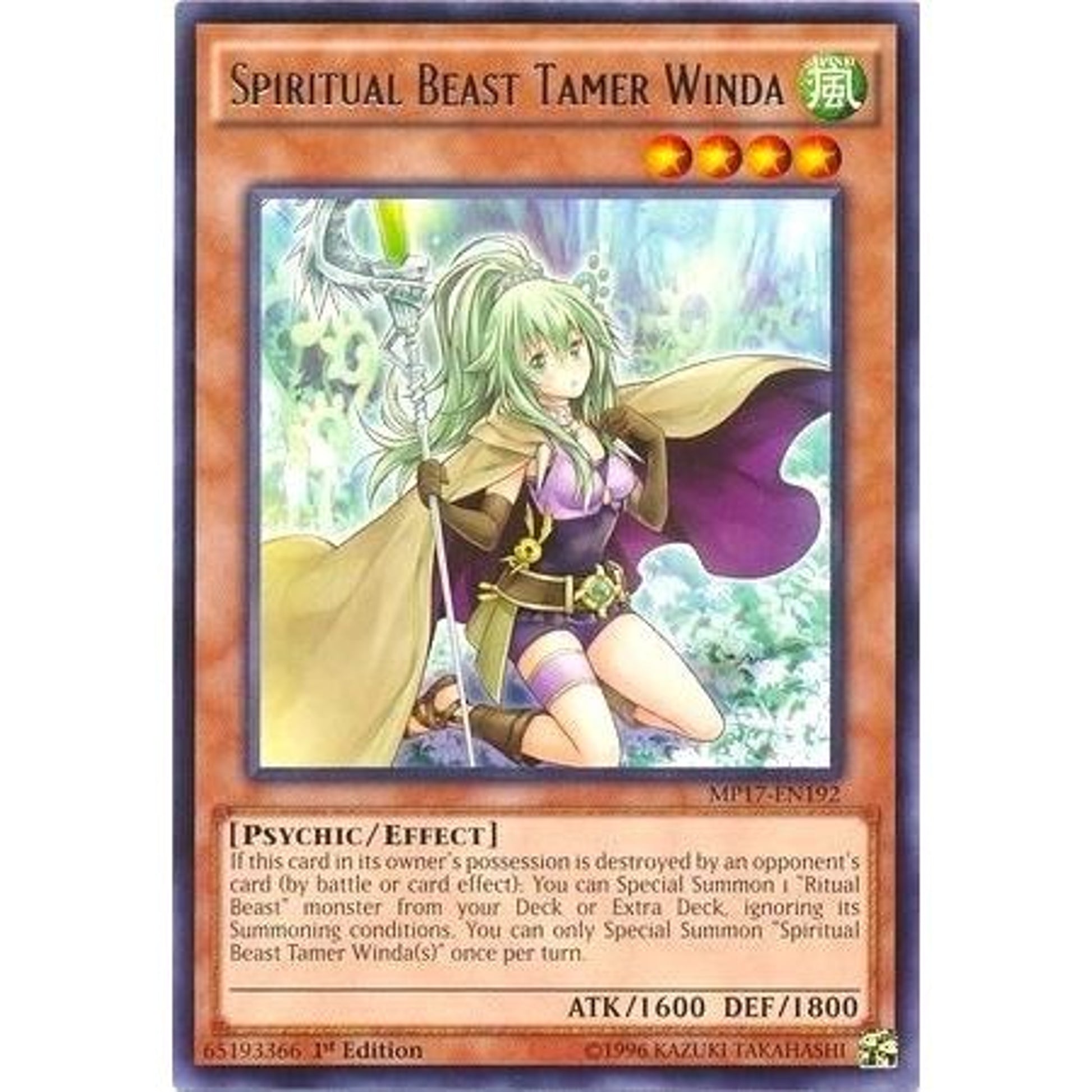 Image for Spiritual Beast Tamer Winda (MP17-EN192) (MP17) - YuGiOh