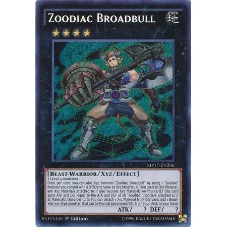 Image for Zoodiac Broadbull (MP17-EN206) (MP17) - YuGiOh
