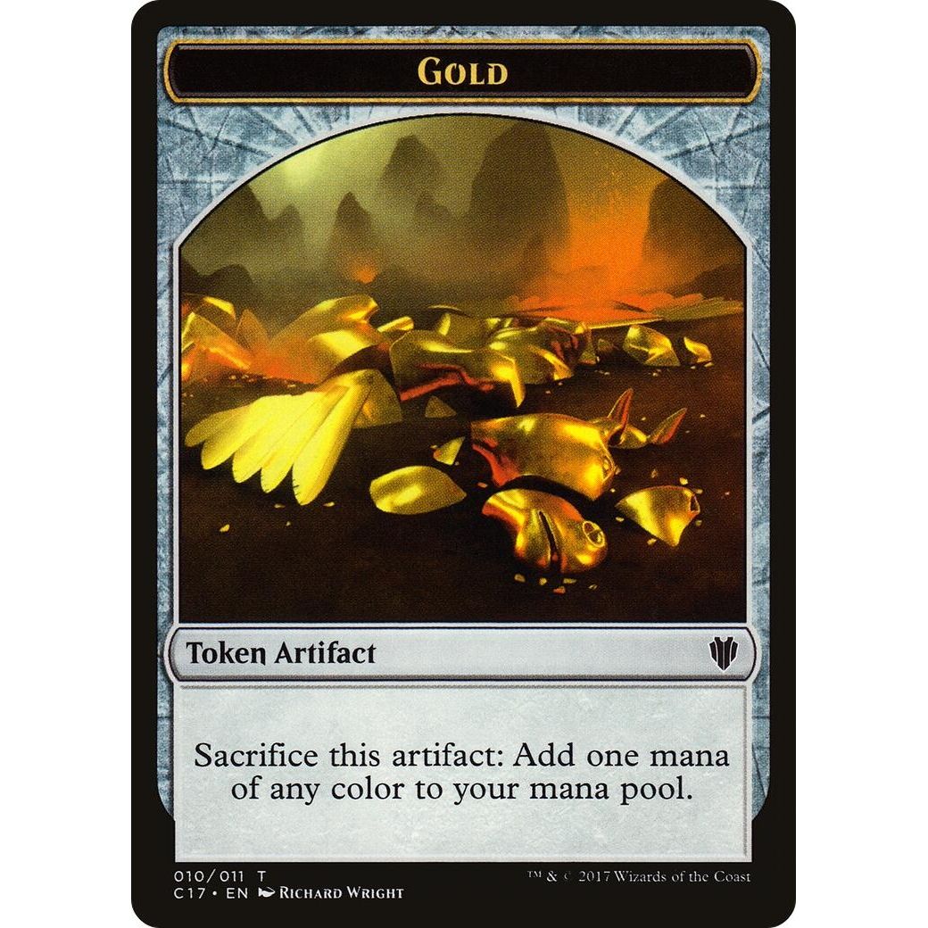Image for Gold // Cat Dragon Double-Sided Token (10 // 9) (C17) - Magic: The Gathering