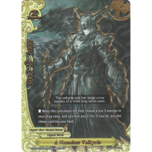 Image for A Nameless Valkyrie (Secret RRR Foil) (X-BT02A-SS01/0036EN) (X-BT02A) - Future Card BuddyFight