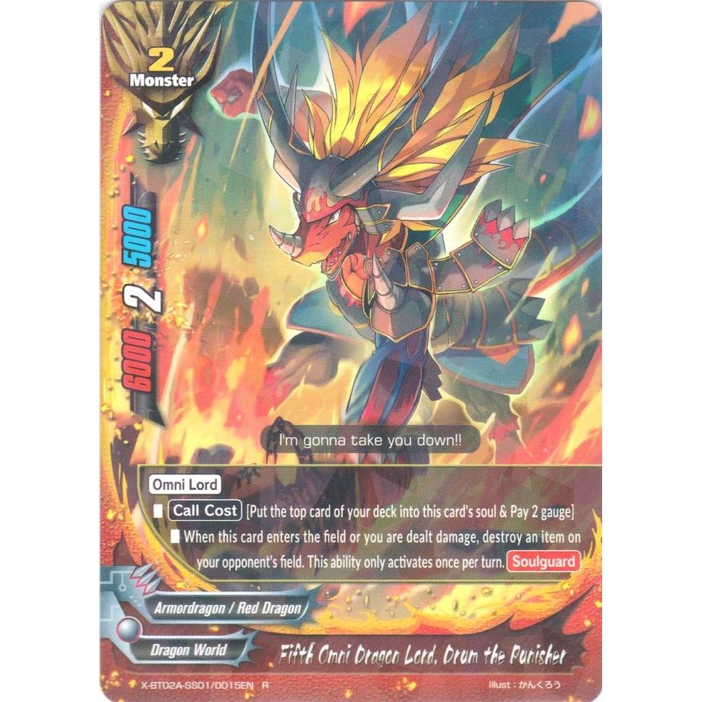 Image for Fifth Omni Dragon Lord, Drum the Punisher (X-BT02A-SS01/0015EN) (X-BT02A) - Future Card BuddyFight