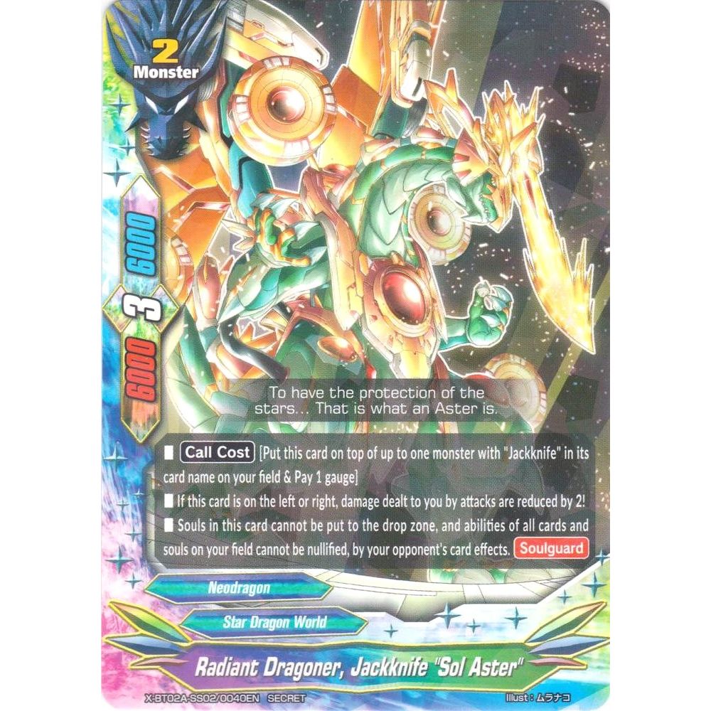 Image for Radiant Dragoner, Jackknife "Sol Aster" (Secret R Foil) (X-BT02A-SS02/0040EN) (X-BT02A) - Future Card BuddyFight