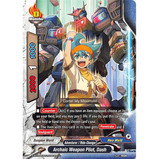 Image for Archaic Weapon Pilot, Dash (X-BT03A-UB01/0063EN) (X-BT03A) - Future Card BuddyFight