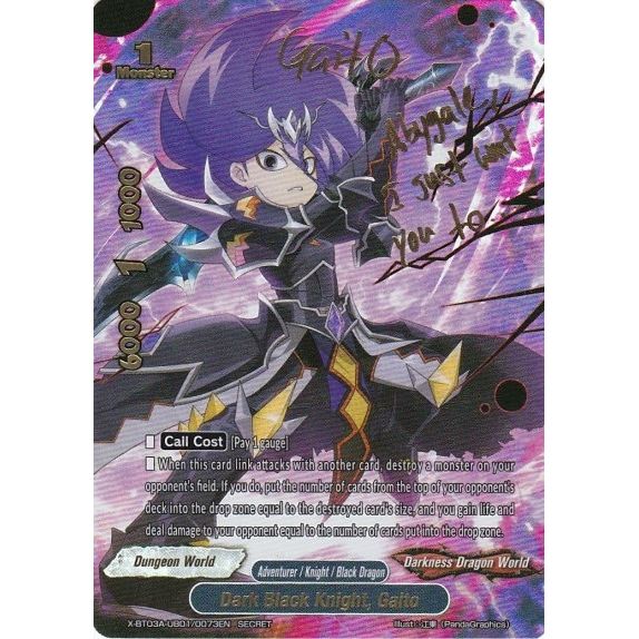 Image for Dark Black Knight, Gaito (Secret) (X-BT03A-UB01/0073EN) (X-BT03A) - Future Card BuddyFight