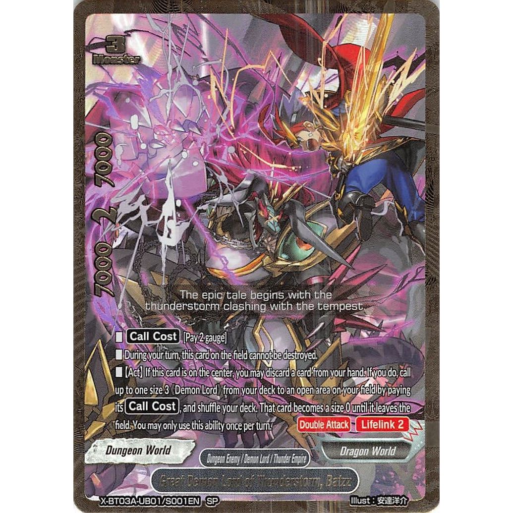 Image for Great Demon Lord of Thunderstorm, Batzz (SP) (X-BT03A-UB01/S001EN) (X-BT03A) - Future Card BuddyFight