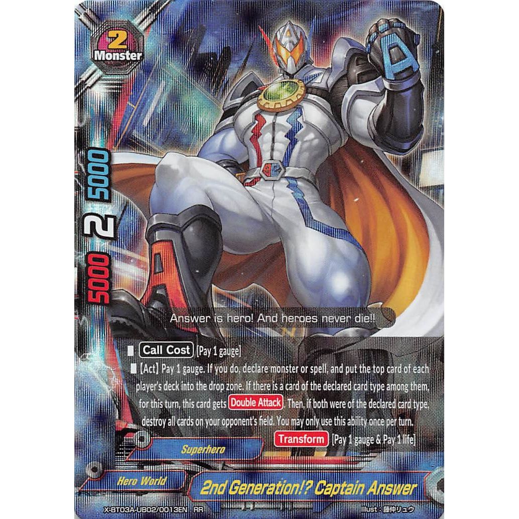 Image for 2nd Generation!? Captain Answer (X-BT03A-UB02/0013EN) (X-BT03A) - Future Card BuddyFight