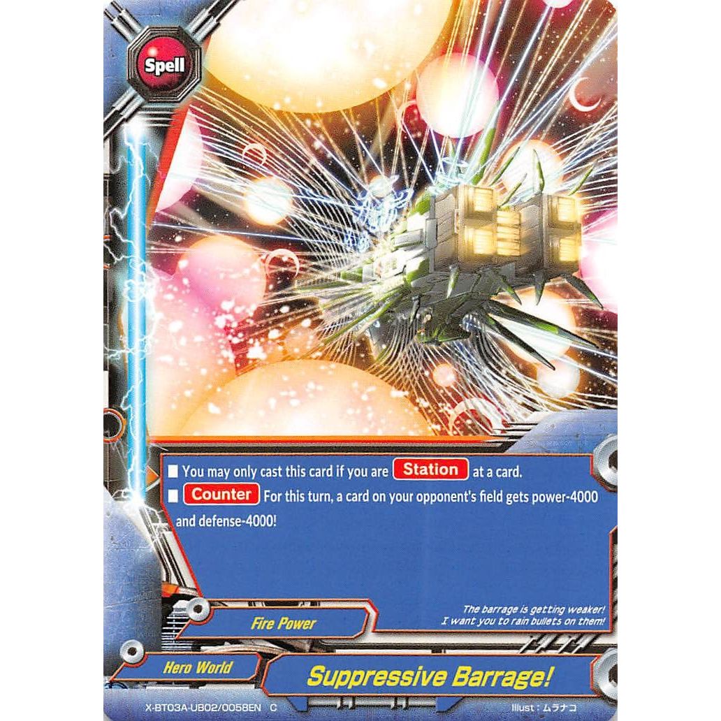 Image for Suppressive Barrage! (X-BT03A-UB02/0058EN) (X-BT03A) - Future Card BuddyFight