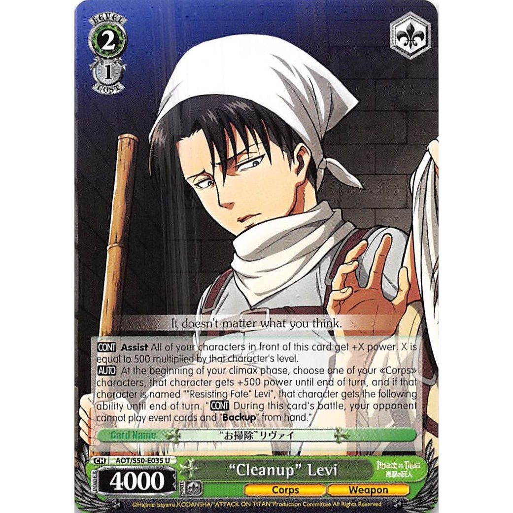 Image for "Cleanup" Levi (AOT/S50-E035 U) (AOT/S50) - Weiss Schwarz