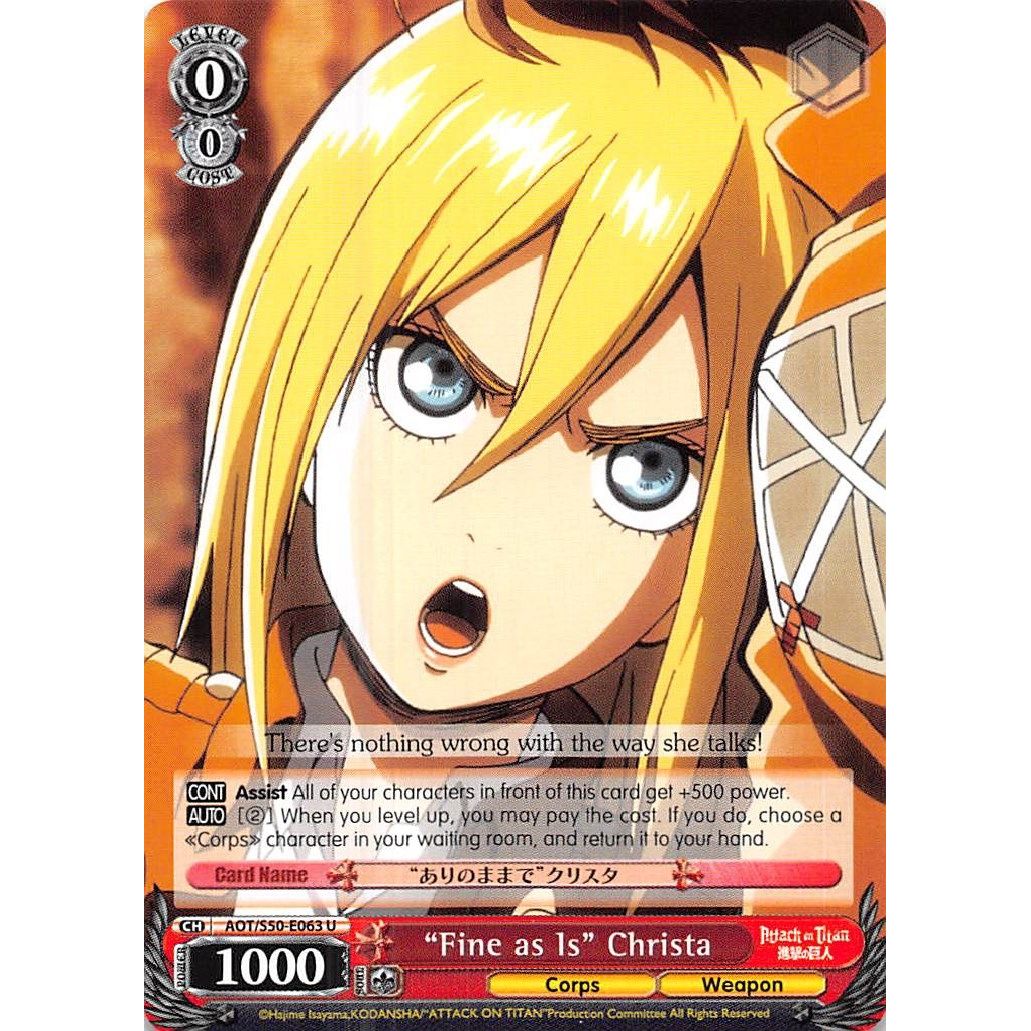 Image for "Fine as Is" Christa (AOT/S50-E063 U) (AOT/S50) - Weiss Schwarz