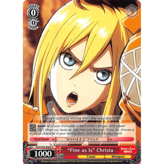 Image for "Fine as Is" Christa (AOT/S50-E063 U) (AOT/S50) - Weiss Schwarz
