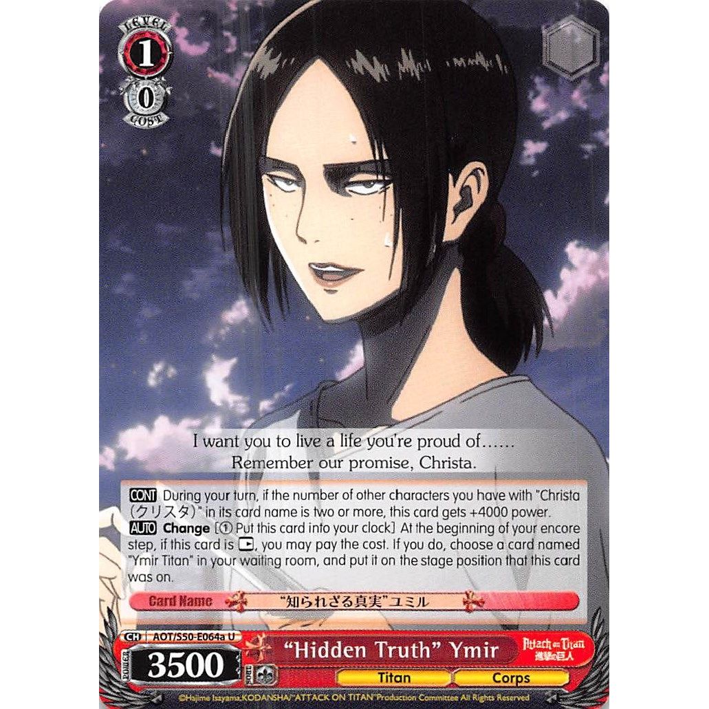 Image for "Hidden Truth" Ymir (A) (AOT/S50-E064a U) (AOT/S50) - Weiss Schwarz