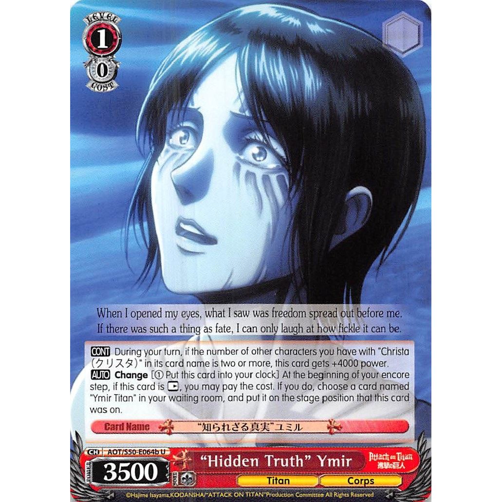 Image for "Hidden Truth" Ymir (B) (AOT/S50-E064b U) (AOT/S50) - Weiss Schwarz